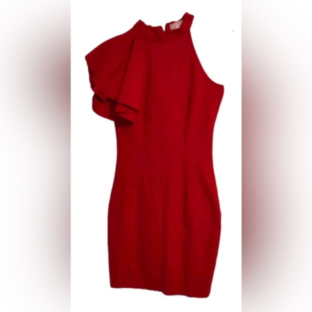 love...ady Chic Red One-Shoulder Dress